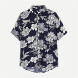 Mens Floral Print Short Sleeve